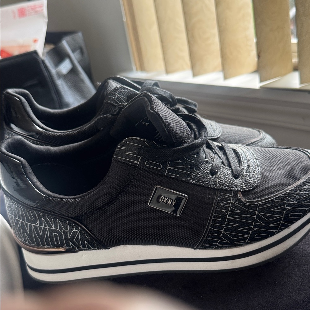 DKNY Black and White Athletic Shoes